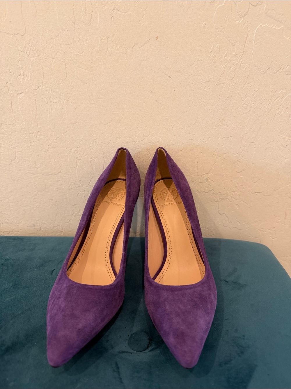Tory Burch Purple Suede Pointed-Toe Pumps